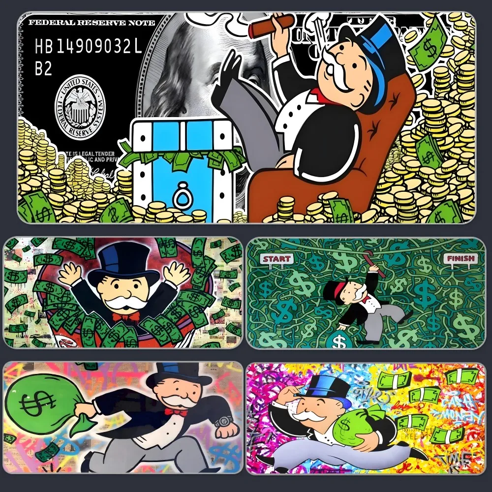 Street Art Of Monopoly Lying Dollars Mousepad Large Gaming Mouse Pad LockEdge Thickened Computer Keyboard Table Desk Mat