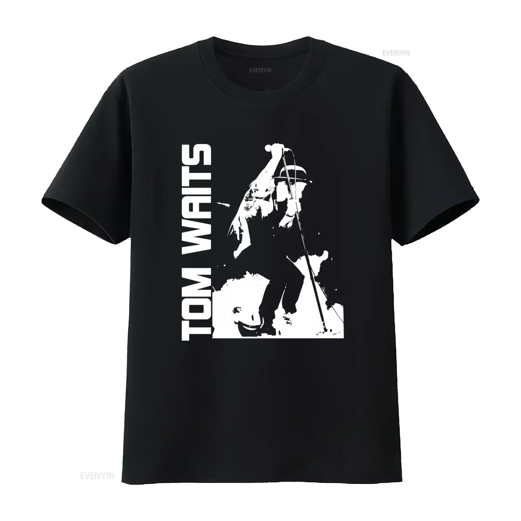 Tom Waits Live Signature T Shirt Black Men's S 5XL Rock Music Fan vintage Washed Unisex homme Soft graphic Versatile streetwear