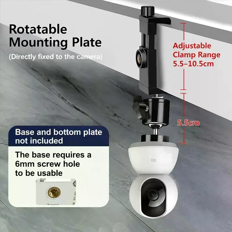 360° Rotation No Punching Clip Mount Webcam Stand For Camera Monitor Camera Holder Home Mounting 1Set