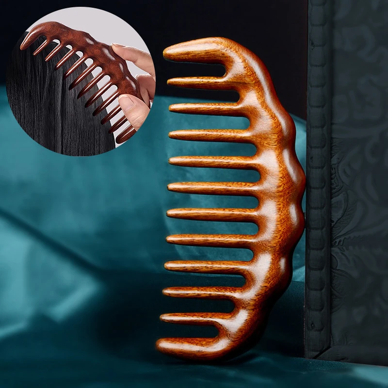 

Sandalwood Massager Comb Hair Combs Anti-Static Comb Massager Comb Serration Tooth Detangle Comb Hair Care Household Gift