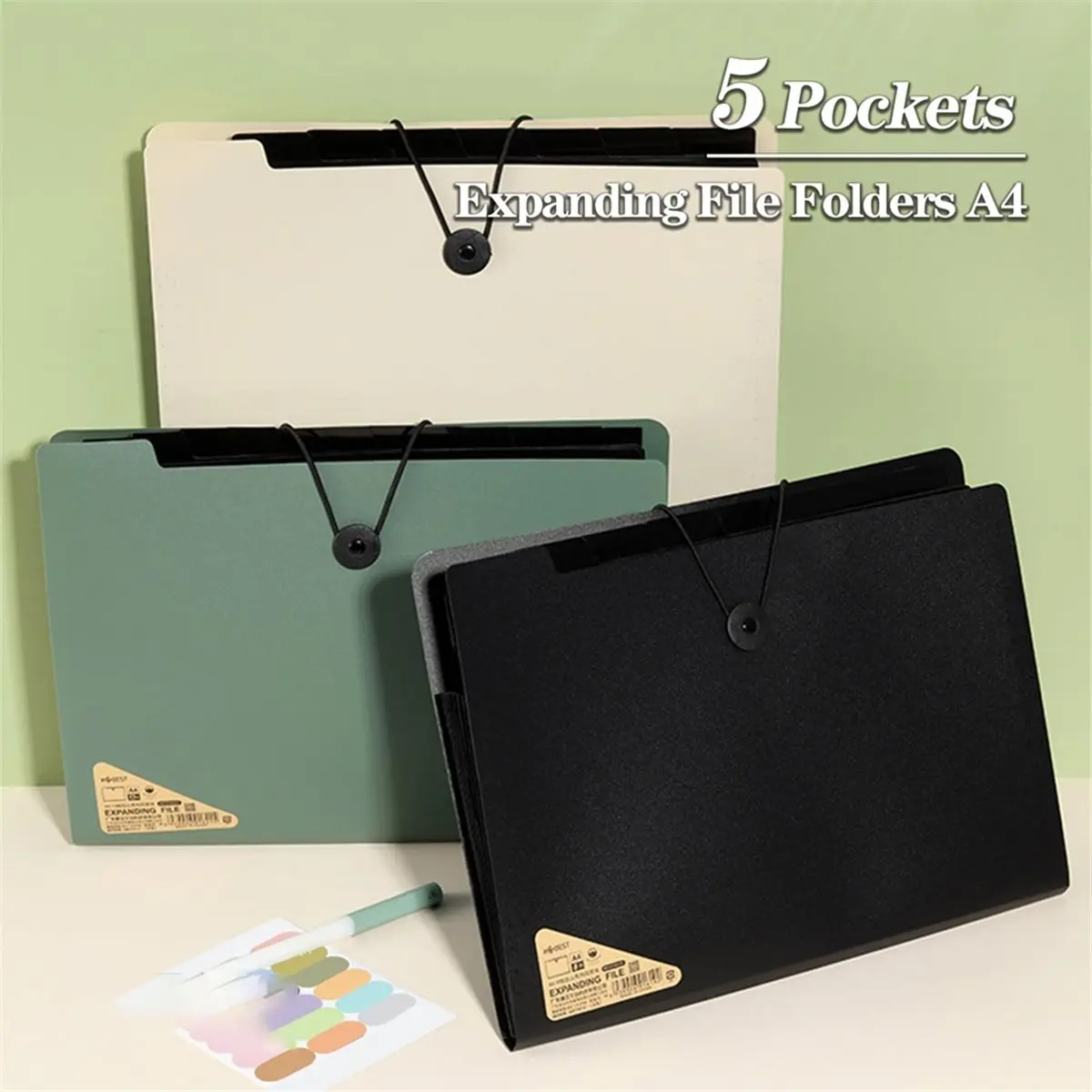 2026 New A4 Expanding File Folder, 3 Pack File Organiser, 5 Pockets Document Organiser, Portable Filing Folders for Paperwork