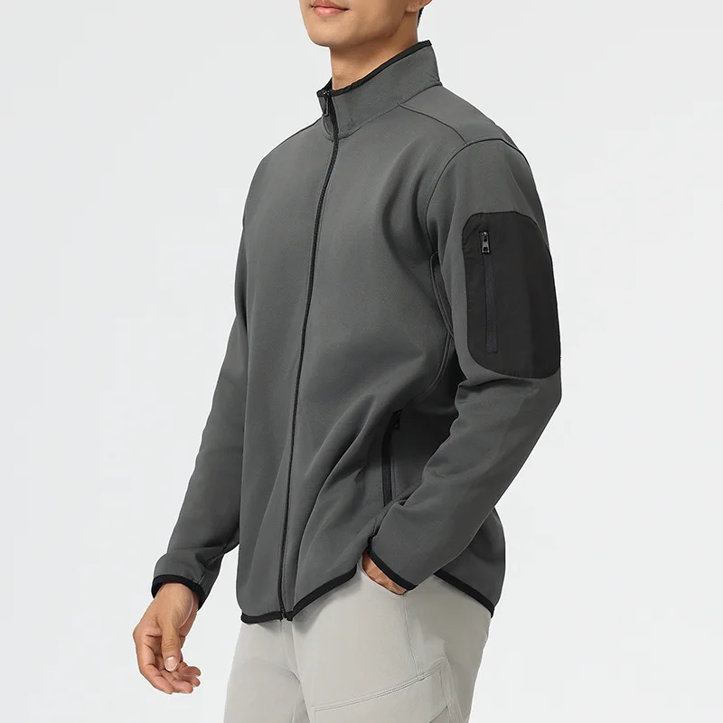 

Men's Windproof Sport Jacket - Stand - Collar, Stretch, Slim - Fit for Outdoor, Casual and Commute Wear