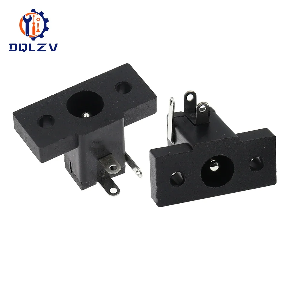 DC-020 5.5*2.1mm 5.5*2.5mm DC Power Female Socket DC Power Interface Panel With Mounting Holes 23*10MM DC-059 90Degrees 3P