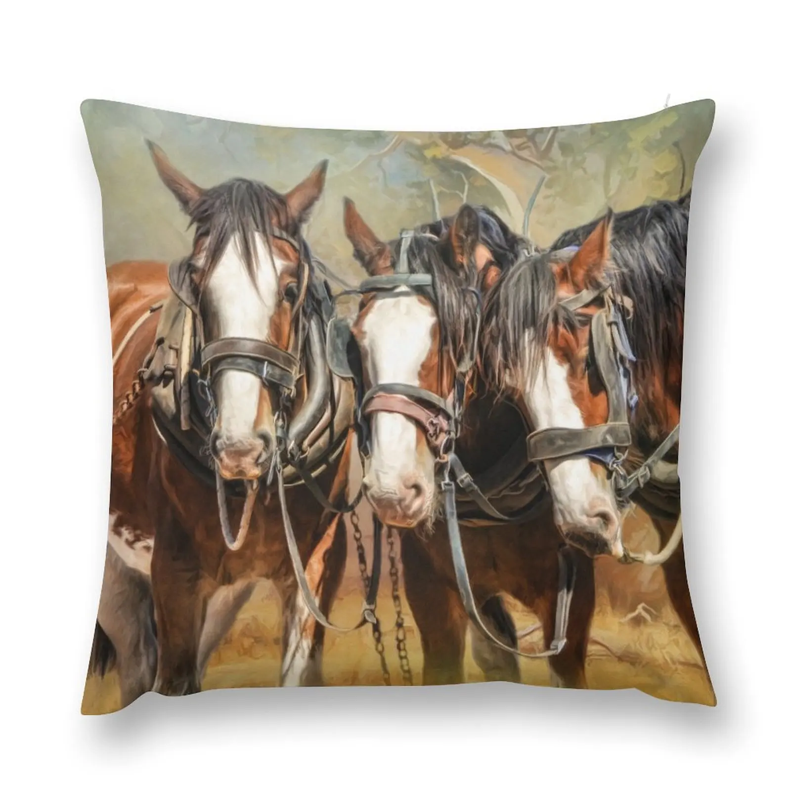 Clydesdale Conversation Throw Pillow Pillowcases Bed Cushions Cushion Covers For Living Room Christmas Pillow Cases pillow