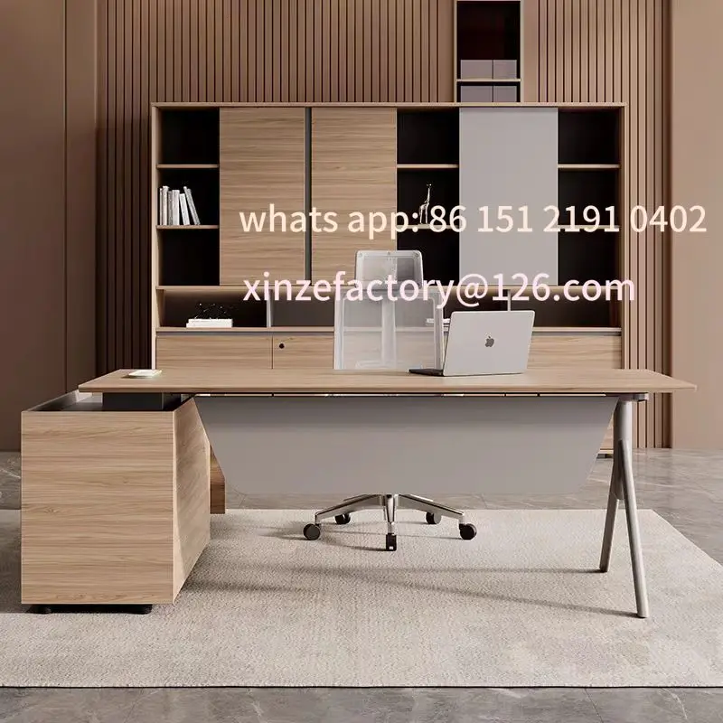 

Customizable Simple Modern Manager Desk Single Office Desk and Chair Combination