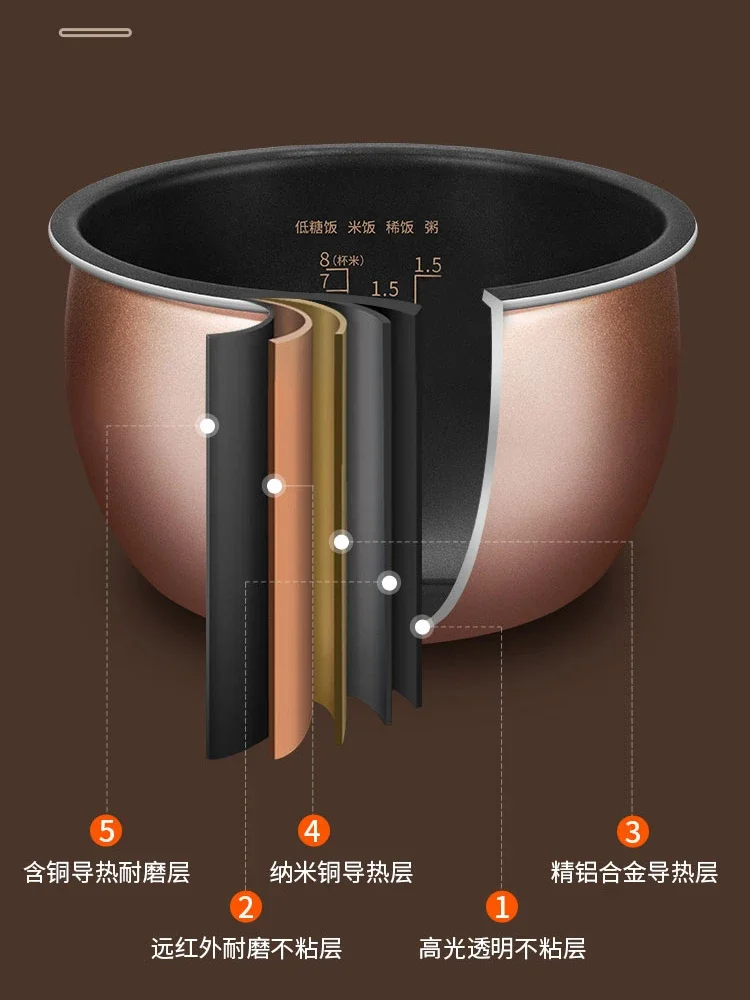 بوتاجاز ريز من JOYOUNG Riz جهاز طبخ كهربائي 220 فولت أدوات منزلية متعددة المهام لفصل الحساء المنزلي الذكي 4L وعاء كوكر منخفض السكر