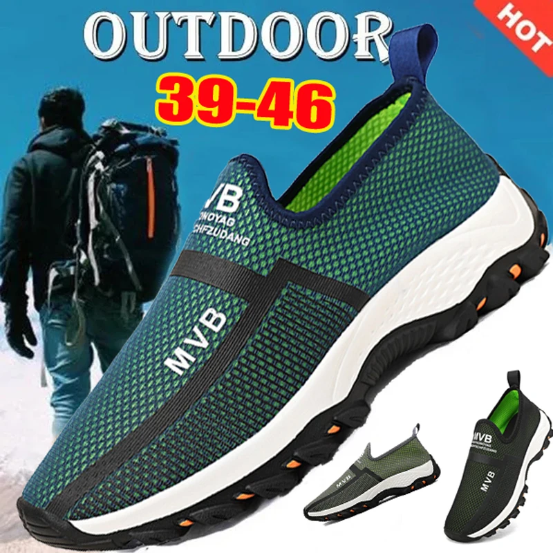 YRZL Fashion Men Sneakers Slip-on Mesh Casual Shoe Lightweight Sport Shoe for Man High Quality Walking Outdoor Shoes for Men