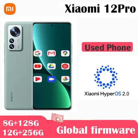 글로벌 펌웨어 Xiaomi 12 Pro 5G 스마트폰 Hyper OS 2.0 Snapdragon 8Gen1 50MP 3200x1440px Android 6.73