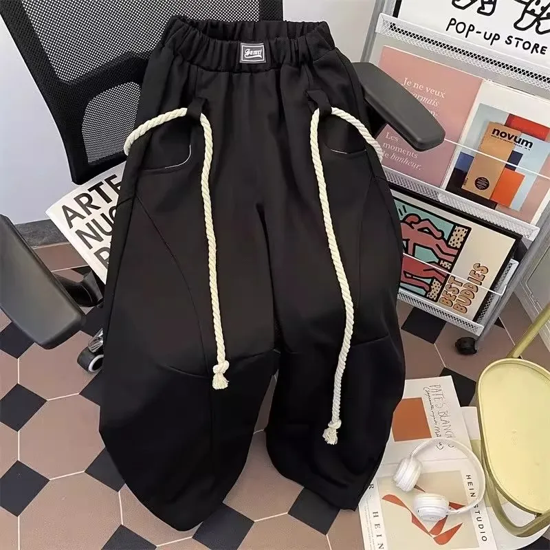 

Spor Wide Leg Pants Men's Casual Loose Fit Autumn Winter Thin Blade Knife Sweatpants ex Spring Autumn Loose Trousers