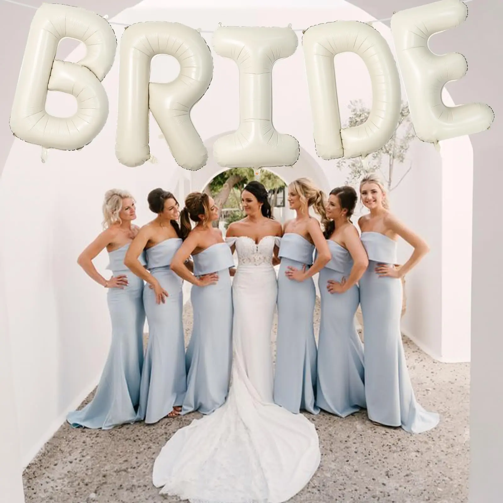 Große cremefarbene BRIDE-Buchstabenballons BRIDE Mylar-Folien-Nude-Ballon für Valentinstag, Jahrestag, Hochzeit, Party-Dekorationen – Detail 6