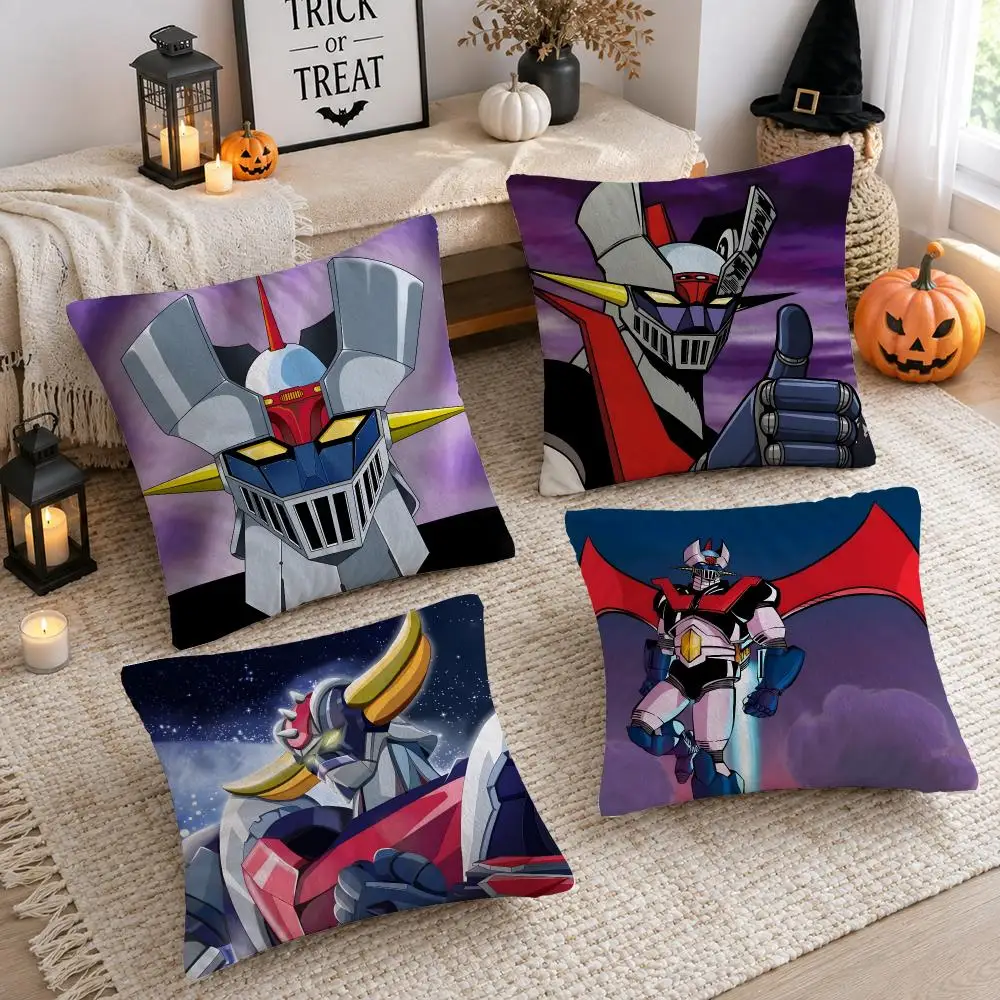 Japanese Anime M-mazinger Z Cushion Cover Plush Decorative Pillow Case With Hidden Zipper Cutecore Room Decor For Home