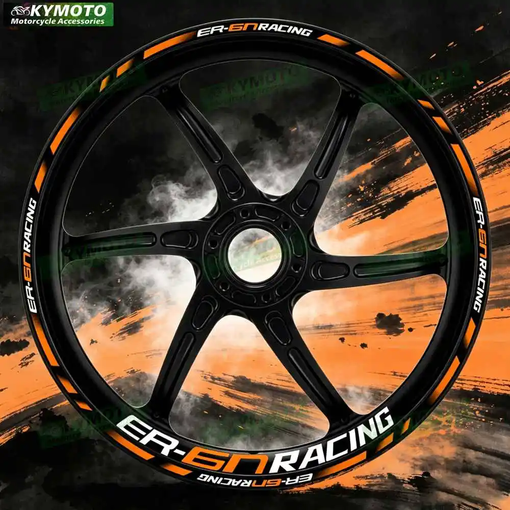 Motorcycle 17 Inch Front And Rear Racing Wheel Stickers Car Reflective Rim Motorbike Hub Tape Decal Sticker For ER-6N ER6N