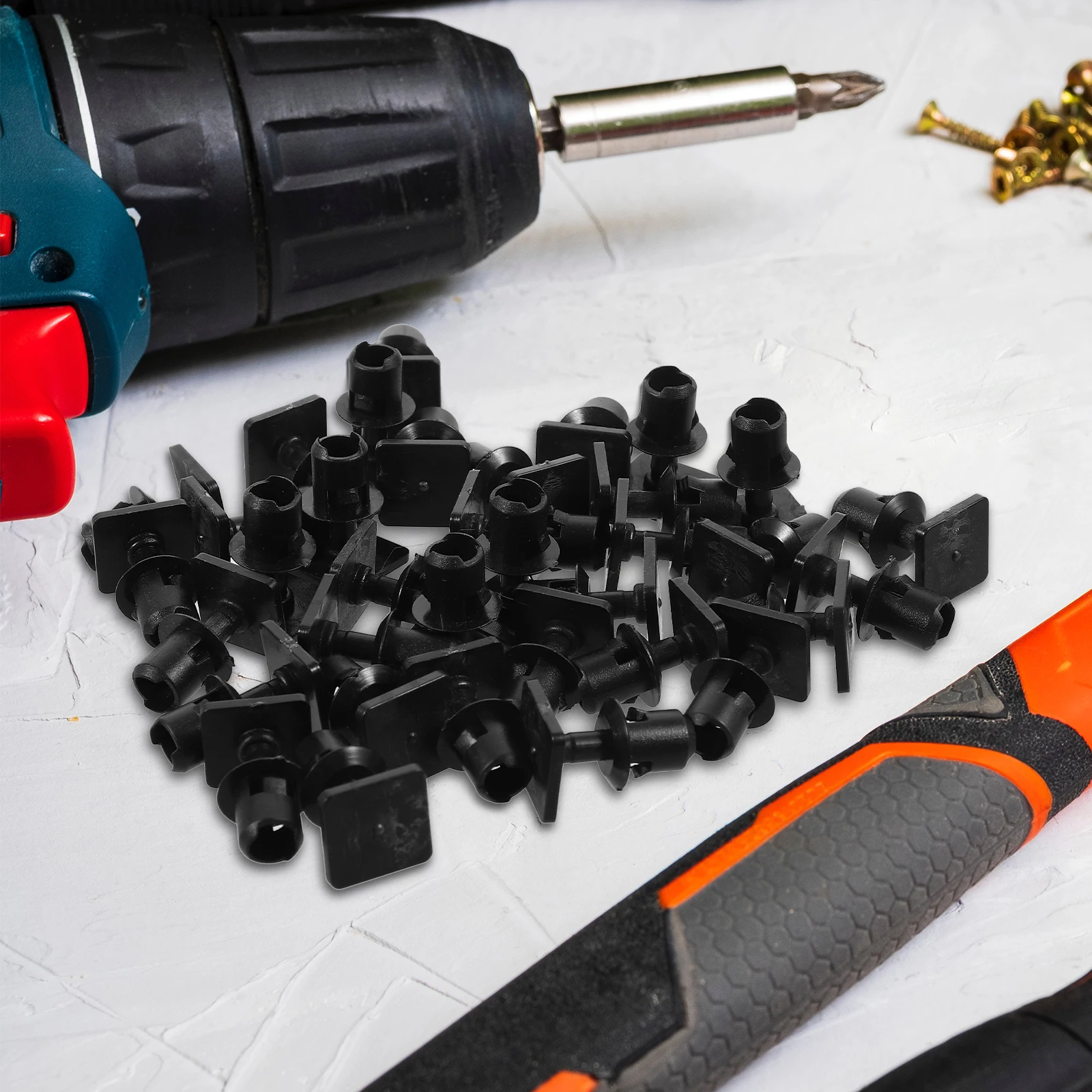 

50pcs Retainer Interior Fasteners Automotive Supplies Body Parts Securing Decor Enhancements Plastic Long