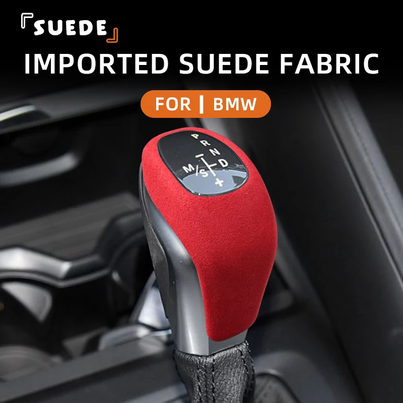 

Suede Leather Car Gear Shift Knob Protective Cover Car Gear Handle Head For BMW X1 1 2 Series 15-19 Car Inner Accessories