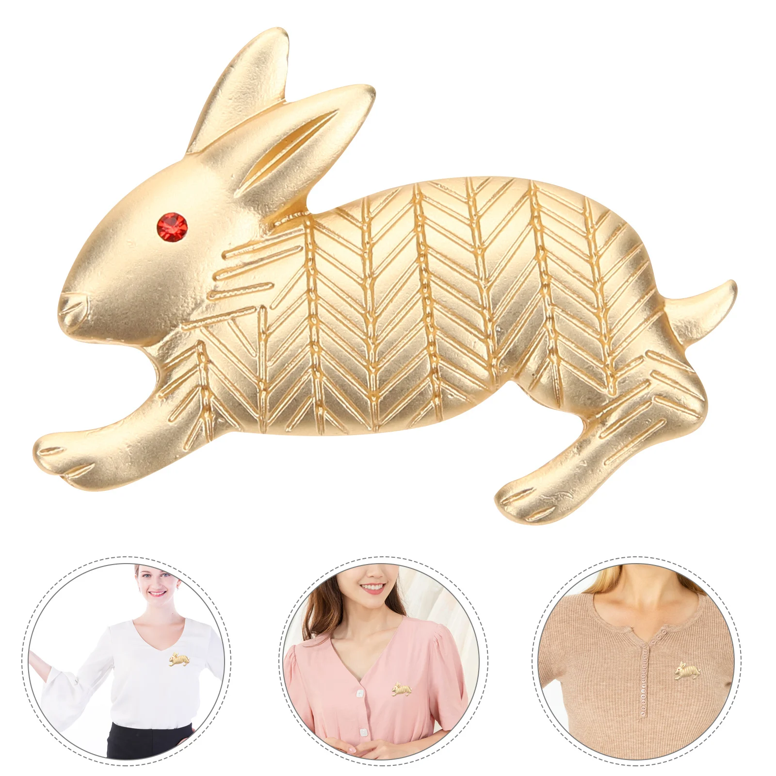 

Lovely Bunny Rabbit Brooch Pin Metal Animal Brooch for Women Fashion Jewelry Gift Easter Valentine Lapel Collar Accessory