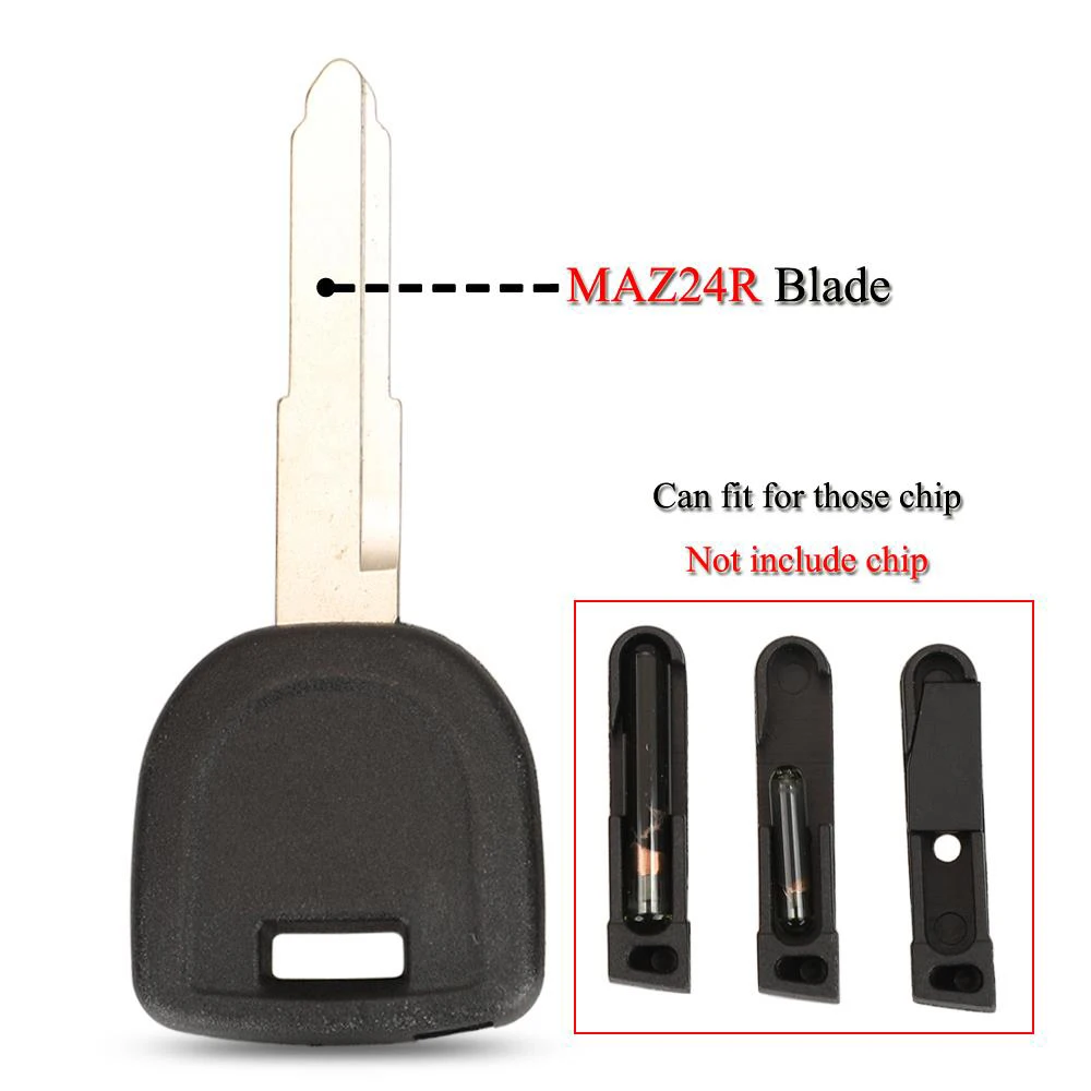

jingyuqin Replace Transponder Car Key Shell For Mazda 2 3 5 6 MX5 RX8 Right Blade Blank Remote Car Key Fob Case Cover No Chip