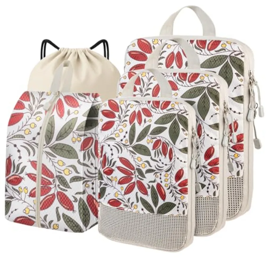 

5 Set Compression Packing Cubes Suitcase Organizer Lightweight Travel Essentials Compression Bags For Travel Accessories Luggag