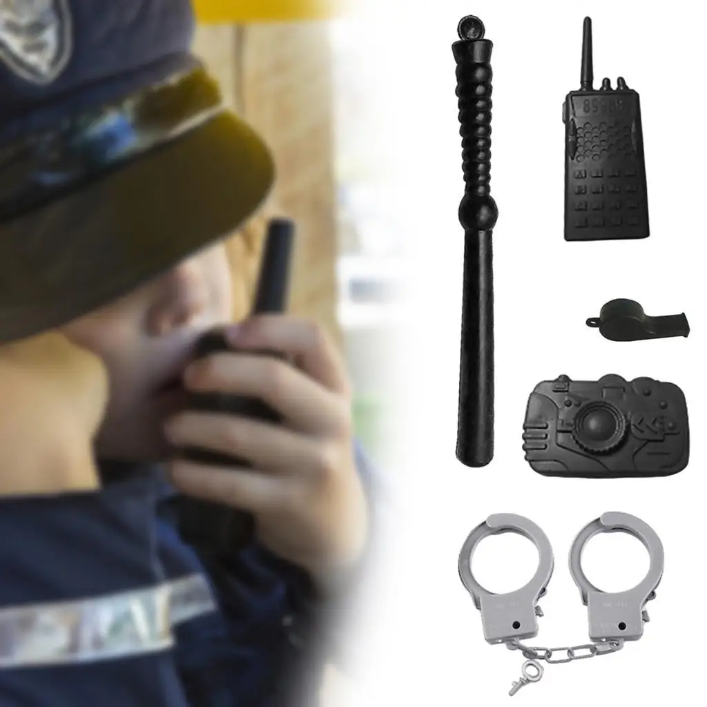 Kids Police Pretend Play Toy Set Complete Fancy Dress Up Outfit for Cosplay Halloween and Birthday