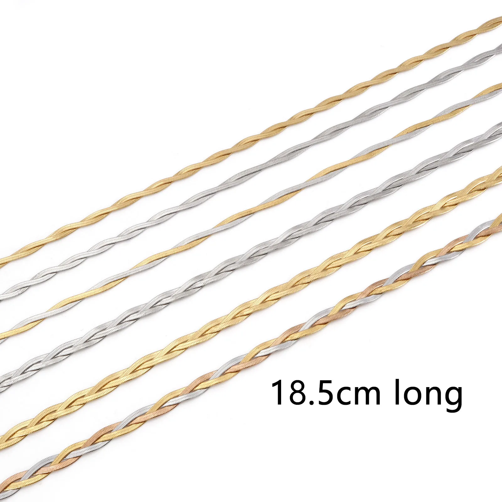 304 Stainless Steel Twist Chains Bracelets For Women Gold/Silver Color Snake Chain Bracelet Men Fashion Punk Jewelry 18.5cm Long