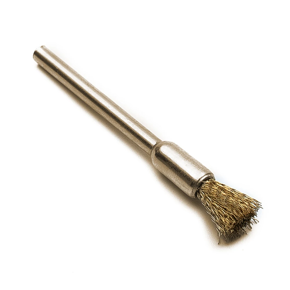 

A collection of fifteen brass rotary wire wheels (each brush measuring five millimeters) suitable for metal polishing