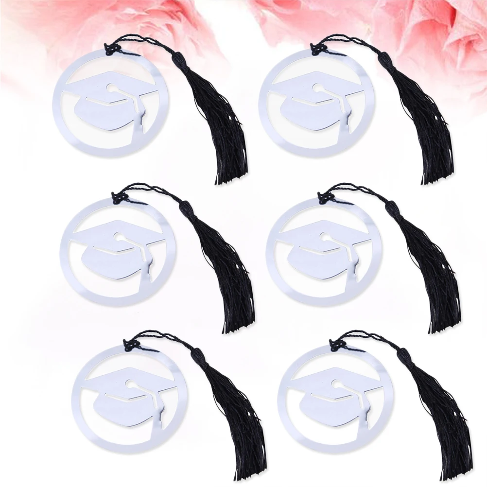 

6 Pcs Bookmarks Doctor Hat Graduation Gifts Page Markers Metal Fine for Student