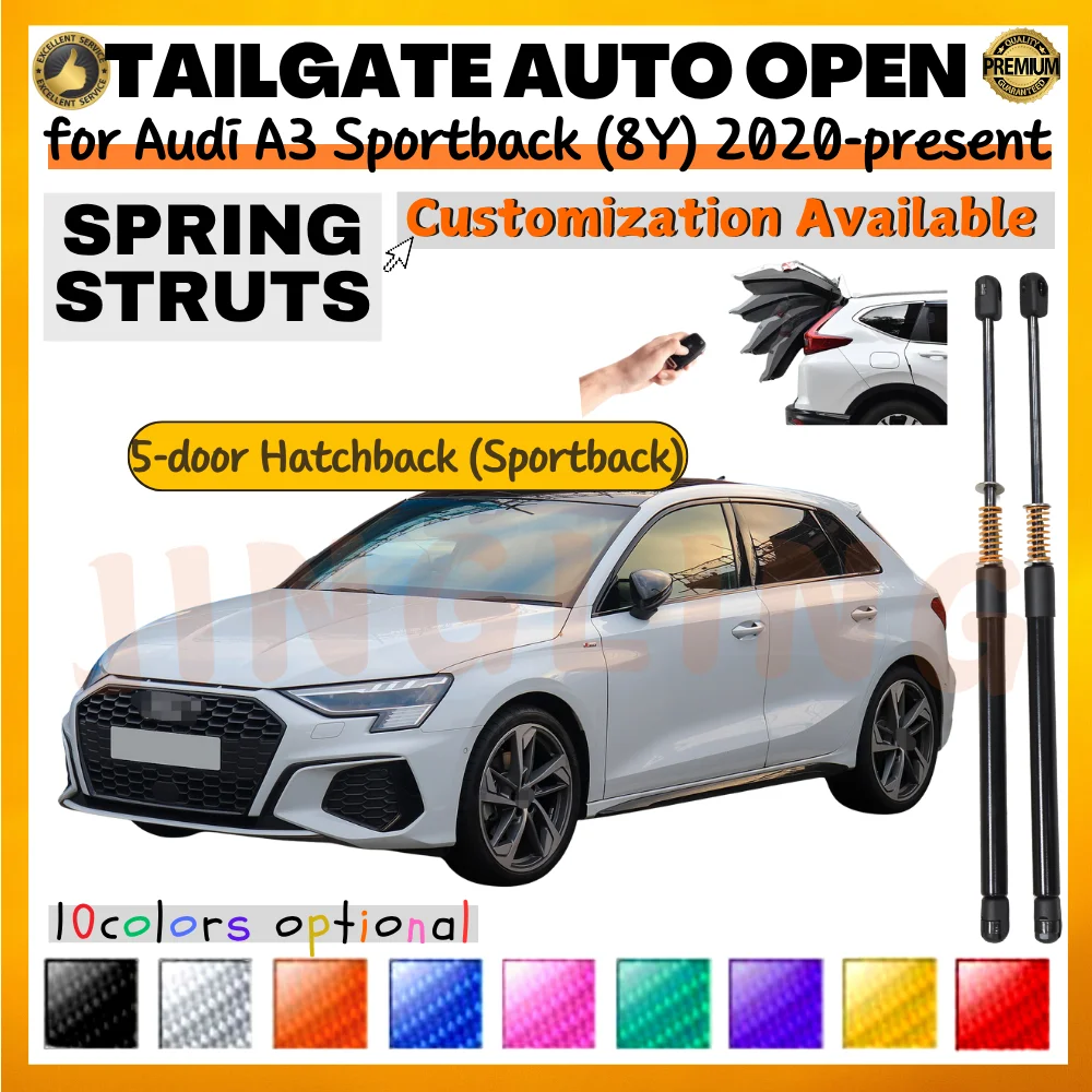 

Qty(2) Trunk Struts with Spring for Audi A3 Sportback (8Y) 2020-present Rear Tailgate Boot Lift Supports Shock Absorbers Dampers