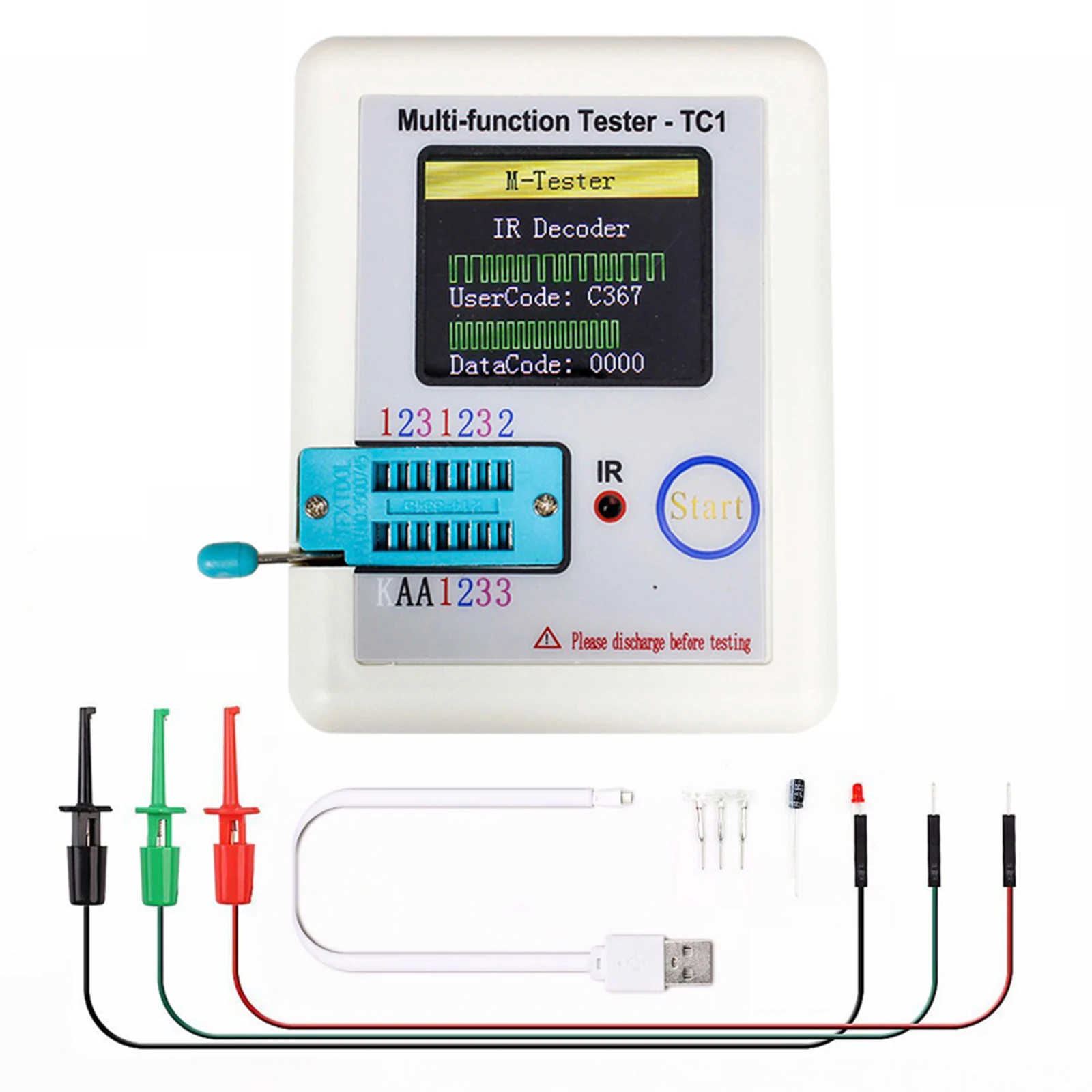 TC-T7-H Transistor Tester Calibration Detector Capacitance Graphic Display Infrared Coding Multifunction Automatic-image