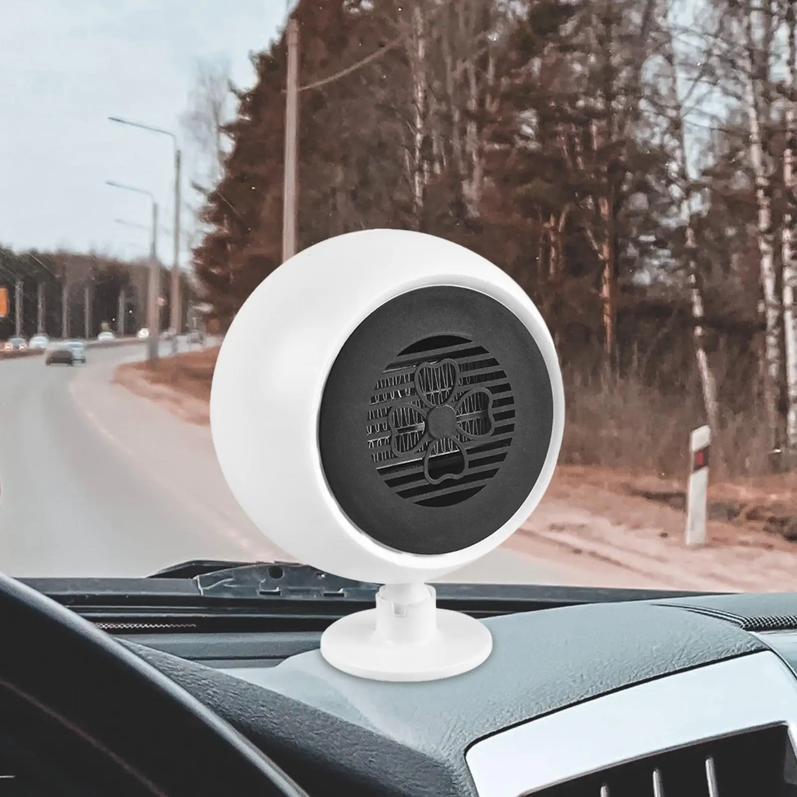 12V Car Heater Defroster Portable Windshield Demister Fan Dual Hot Cold Rotatable Base