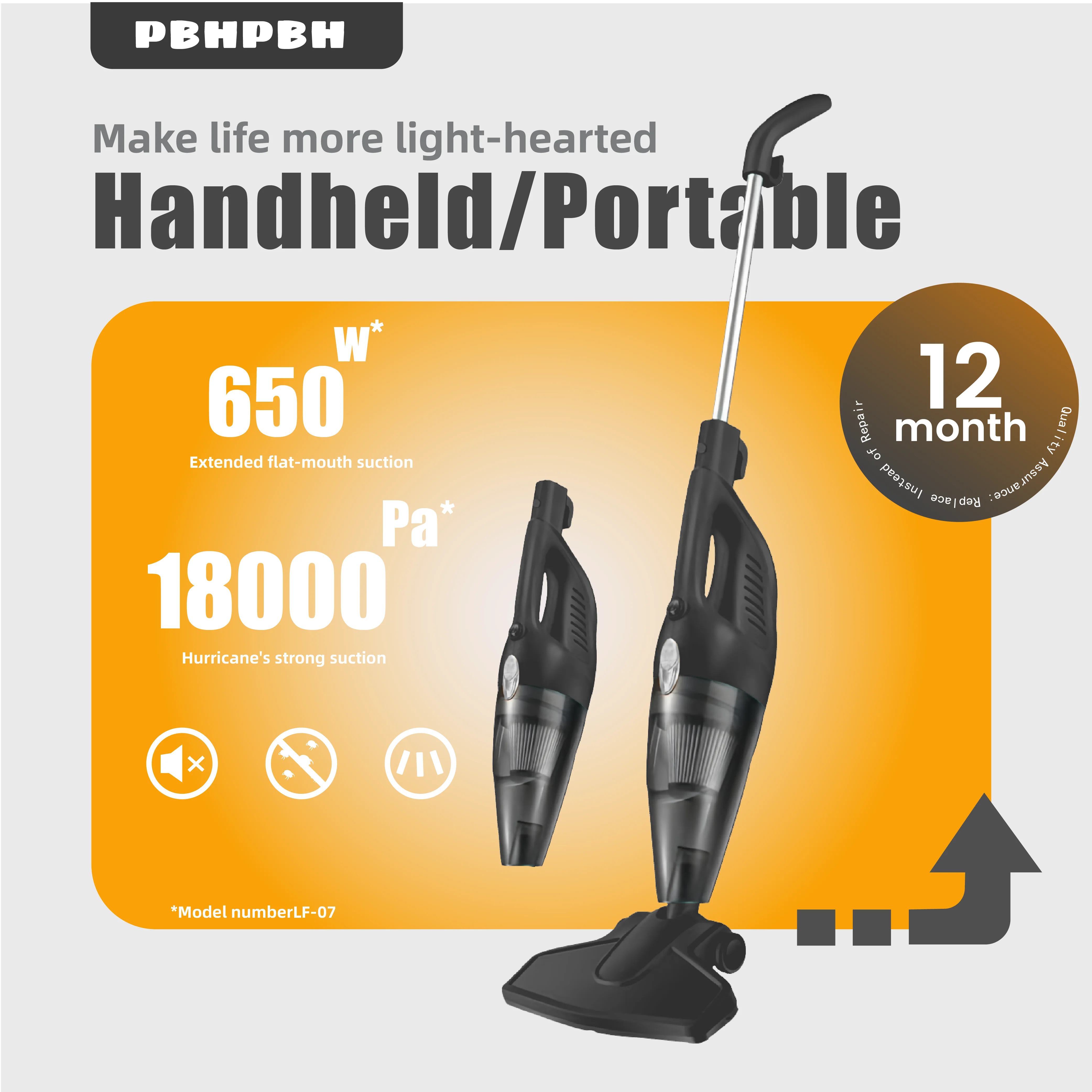 

PBHPBH 18000PA Wired Vacuum Cleaner Powerful Suction Low Noise Vacuum Cleaner Anti-angle Vacuum Cleaner Hard Floor Pet Hair