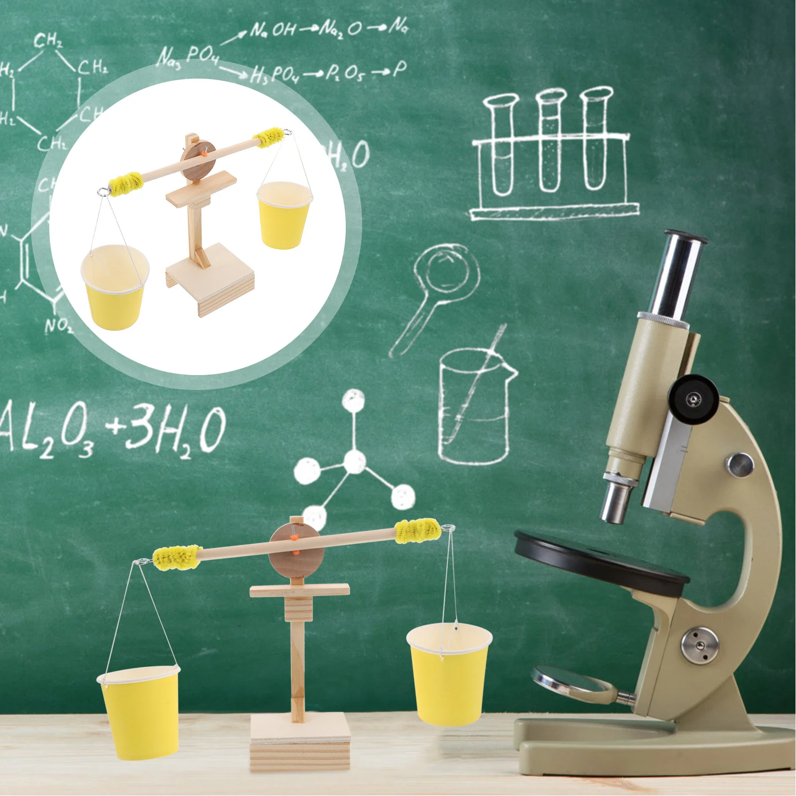 

Nestable Pan Double Balance Scale Kids Stem Science Classroom Experiment DIY Kit Space Saving Base Weighing Scale for Liquids