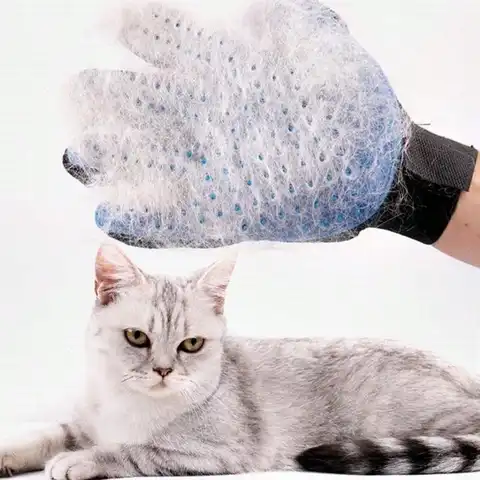 Premium Pet Grooming Gloves, 2-in-1 Deshedding & Bath Mitt for Cats & Dogs, Silicone Brush for Easy Hair Removal & Massage
