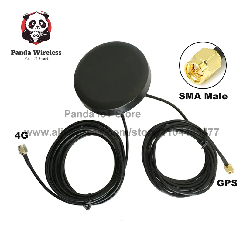เสาอากาศตู้ 4G+GPS 1 ชิ้น 1-5 เมตร 700-960/1700-2700MHZ หัวต่อ SMA ตัวผู้ GPS GNSS สำหรับรถบัส รับสัญญาณดาวเทียม ระบุตำแหน่ง นำทางรถยนต์