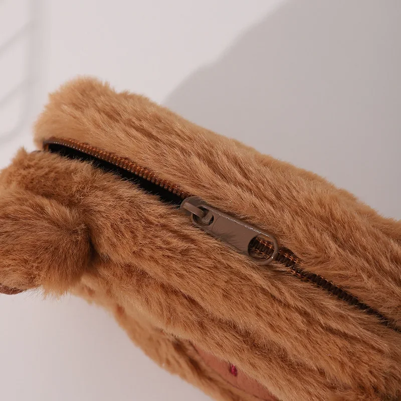 Lindo estuche de lápices de felpa Capybara, bolsa de bolígrafo de conejillo de indias, bolsa de lápices de gran capacidad, suministros escolares, caja de papelería