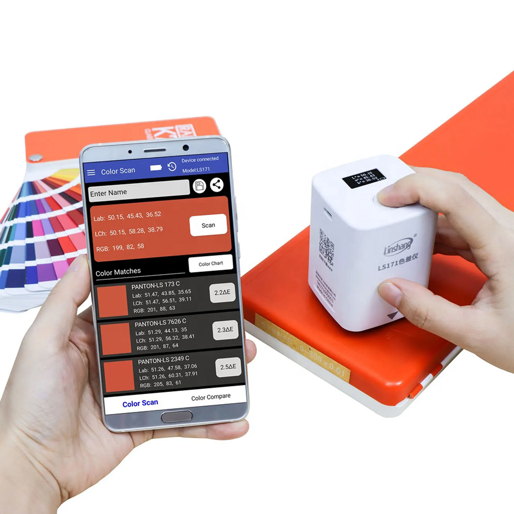 LS171 Portable Colorimeter Digital Color Analyzer with Bluetooth Mobile Phone APP for Paint Paper Metal Color Difference