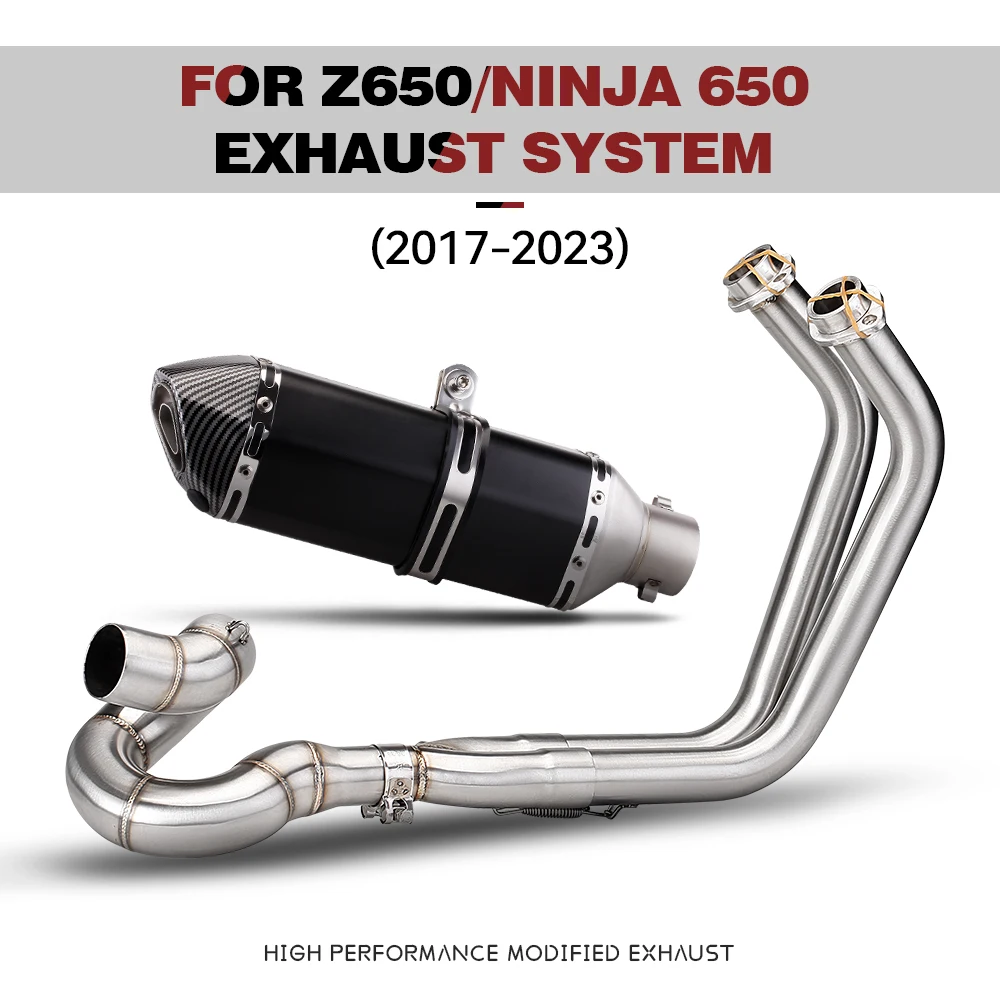 

For Z650 Ninja650 Stainless Motorcycle Exhaust Full System Racing Escape Rotary Front Pipe 370MM Muffler with DB Killer