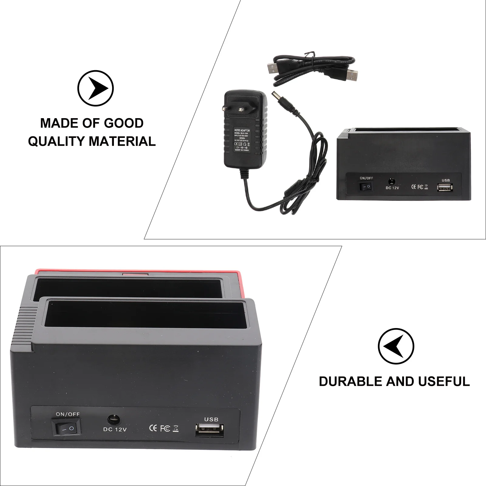 

Док-станция для двухдисковых жестких дисков, внешнее основание, универсальный считыватель, порты концентратора USB20, мощный источник питания, жесткий диск