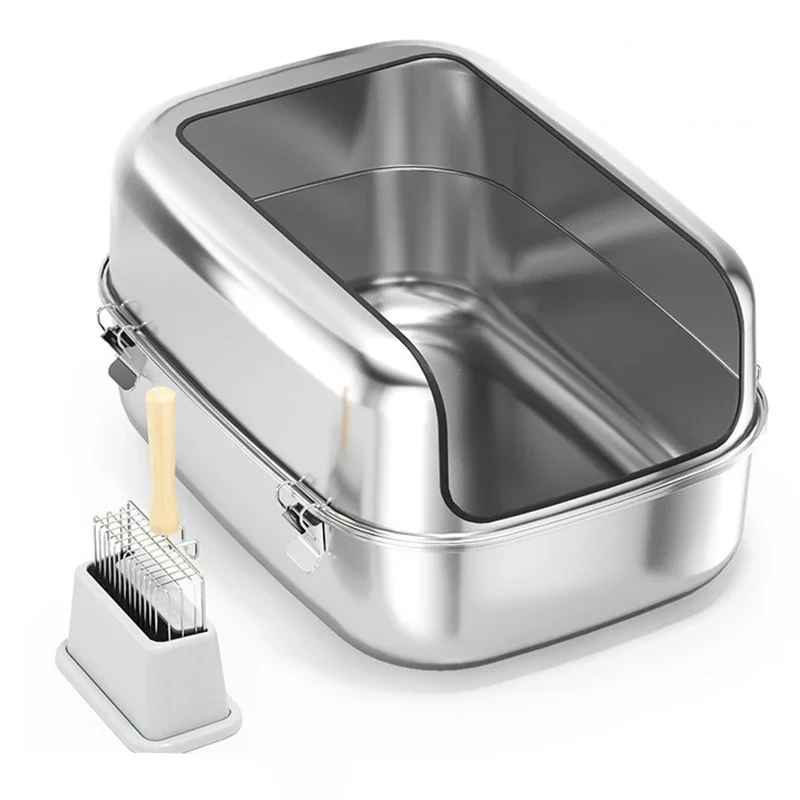 Side Entrance Accessories Defecation Litter Box Castle For Cats Stainless Steel Jewelry Litter Box Arenero Gato Household Items