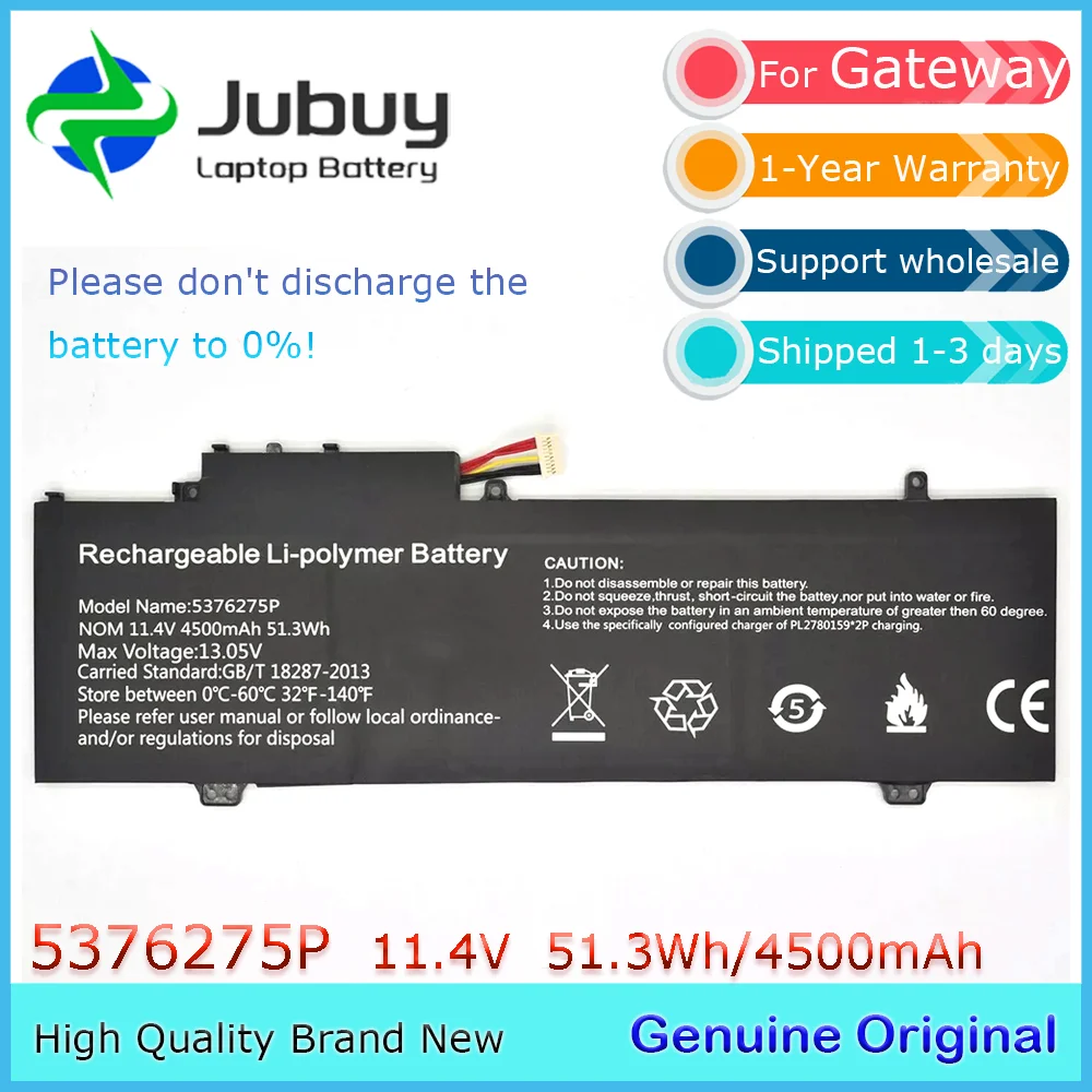 5376275P 11.4V 51.3Wh Original Laptop Battery for Gateway GWTN141-2BL GWTN141-10BK GWTN141-4 GWTN156-5BL