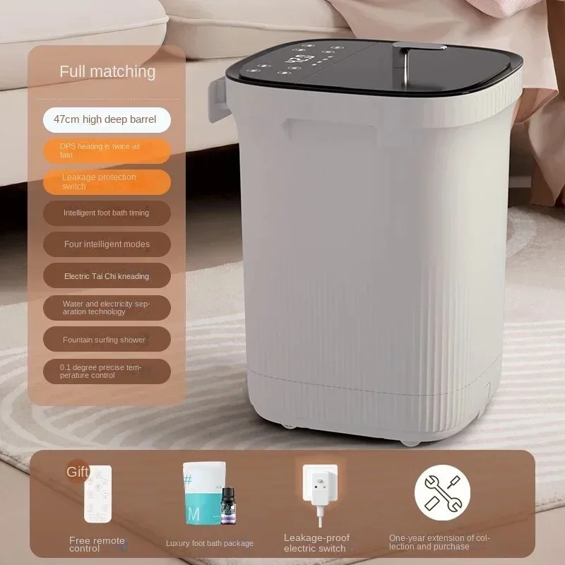 

47cm Deep Bucket Foot Bath with Surf Massage-Electric Health Spa Comprehensive Foot Care Automatic Health Foot Bath