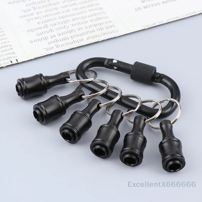 6Pcs/Set  Extension Bar Keychain Adapter Drill Bits Change Screw Bit Holder Bit Holder 1/4 Inch Hex Screwdriver Bits Holder