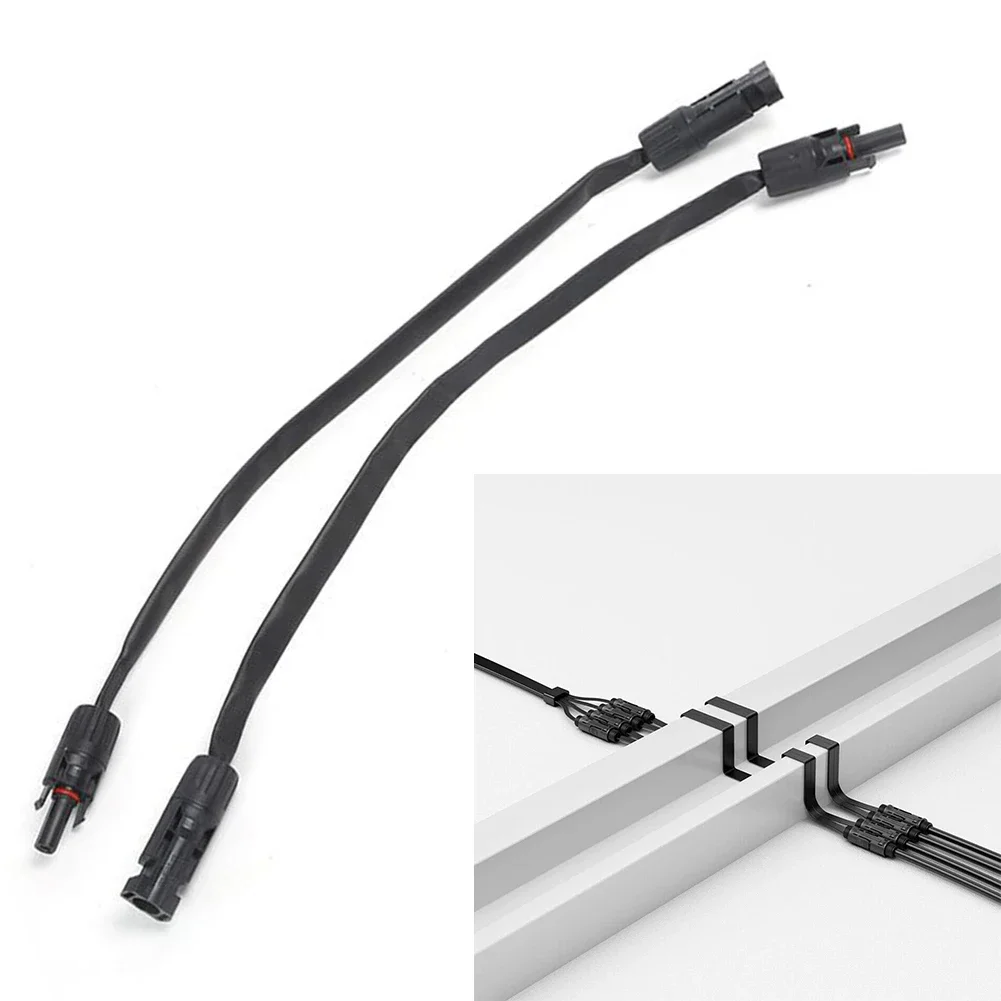 

1 Pair Flat Solar Cable Solar Connector Home Yard Office Balcony Solar Panel Connector Adapter Quickly Connect 35/50/100cm