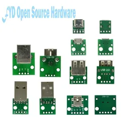 USB para Dip Feminino B-tipo Praça Interface Printer Mike PCB Converter Adapter, Breakout Board, Micro Mini5P, 10pcs