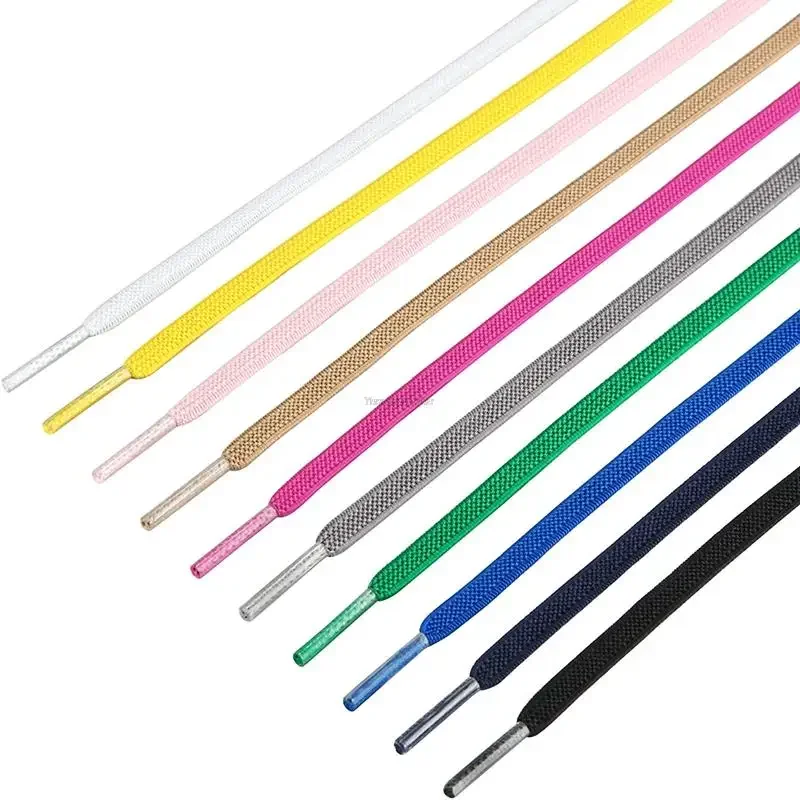Elastische, flache, klassische Sneakers-Schnürsenkel, 7 mm breite Schnürsenkel für Kinder und Erwachsene, Schnürsenkel, Gummibänder für Schuhe, Zubehör, 1 Paar