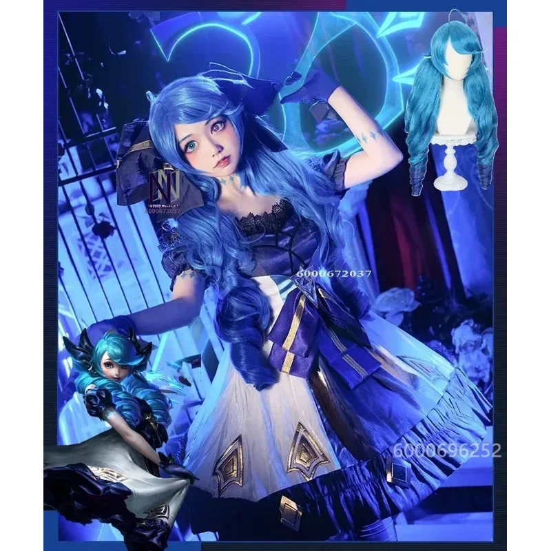 

Game LOL Gwen Cosplay Costume Dark Gothic Style Ruined Doll Outfit League Legends Cos Women Halloween Party Dress High Quality