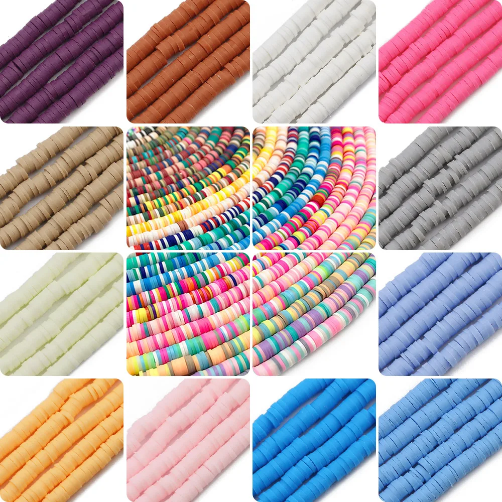 4mm COIN Spacer Loose Beads Blue Red White Flat Round Bohemian style Bracelet Accessories for Jewelry Making Necklace DIY 15''