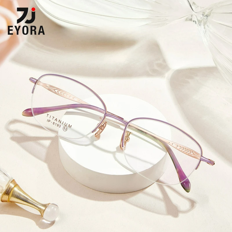 

EYORA Ultralight Pure Titanium Oval Reading Glasses Myopia Eyewear Hyperopia Anti Blue Light Progressive Photochromic Eyeglasses