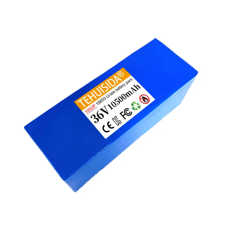 36V 10500mAh バッテリー 内蔵 20A BMS 18650 10S3P リチウムバッテリーパック 保護ケース + XT60 コネクター付き