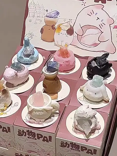 クリエイティブ猫クリスタル置物デスクトップオーナメントかわいい動物