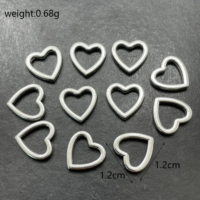 Charm Perforation Amulet Heart Gasket Connector Bracelet Necklace Spacer Jewelry Crafts Making Supplies Accessories20-50pcs