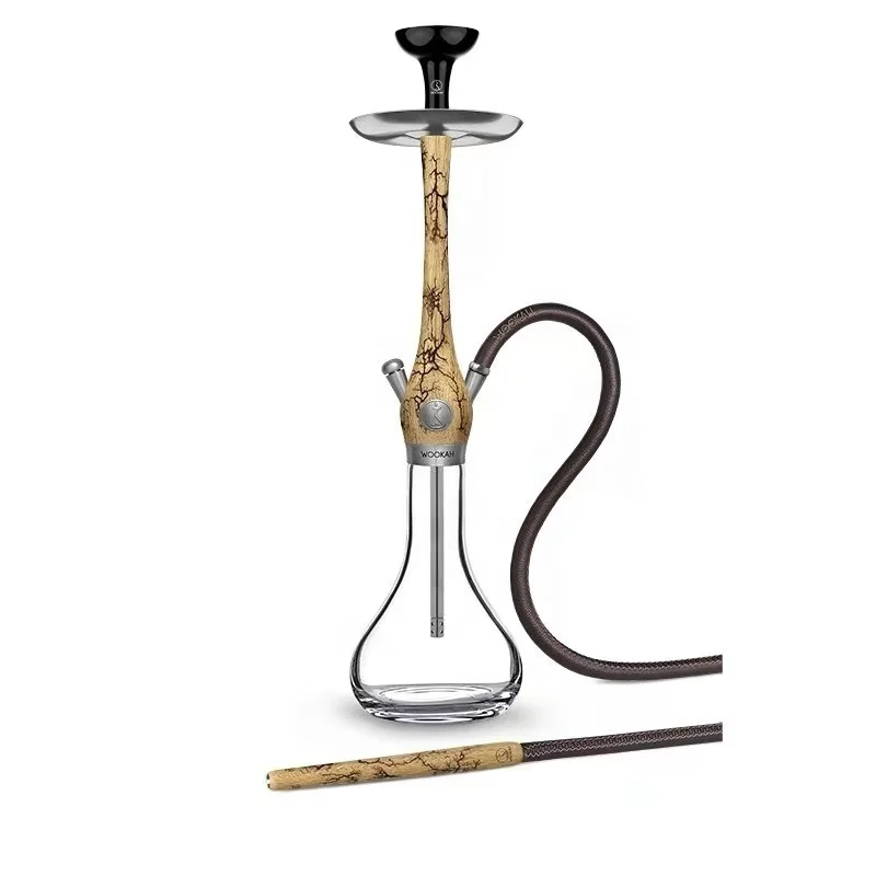 

Best Sale High Quality Gold Wooden Wood Hookah Shisha Smoking Set Luxury Hookah With Stainless Steel Rod Wood Hookah